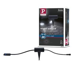 Paulmann 94550 Park + Light LED Outdoor Light Adaptor IP67 Black Max. 24 W Distributor Black Plastic Accessories