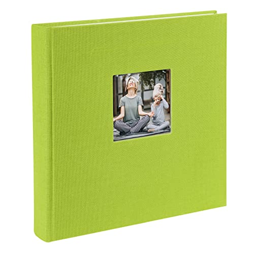 Goldbuch photo album with cut-out, Bella Vista, 25 x 25 cm, 60 white pages with glassine dividers, linen, green, 24896