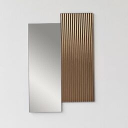 Elegant 20 x 55 cm Bronze & Natural Wall Mirror - 100% Melamine Coated, Eco-Friendly Design - Modern Geometric Style