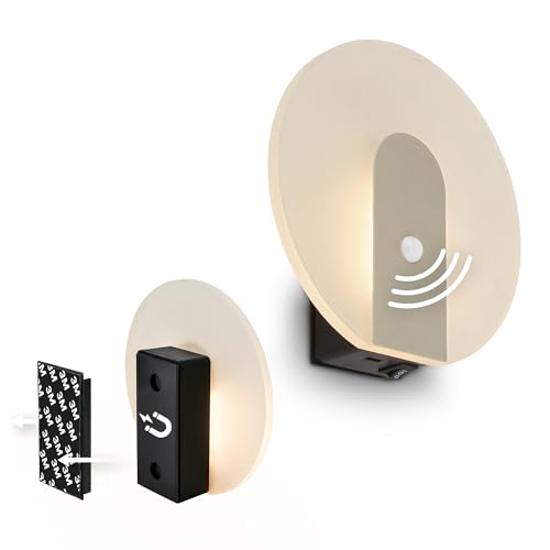 BRILONER Sticklights - Rechargeable wall Light Without Wiring and Drilling, Motion Sensor, Magnetic, LED Battery, Sticky wall Lights, 15x3.7x14.7 cm, Gold-Coloured