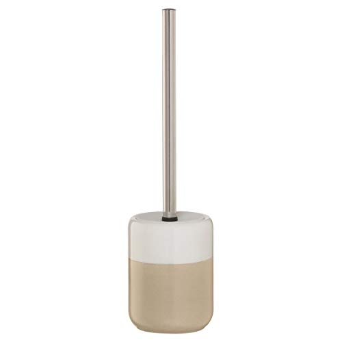 Sealskin Sphere Toilet Brush and Holder, Porcelain, Desert Sand, 10 x 37.5 x 10 cm