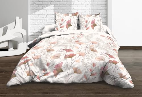 Kyoto Flat Sheet + Fitted Sheet 160 x 200 cm + 2 T Pure Cotton 57 Thread Count