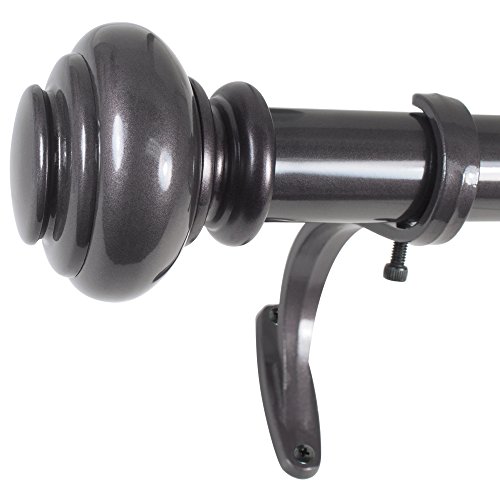 Decopolitan Curtain Rod Set, Steel, Bronze, 18 to 36-Inch