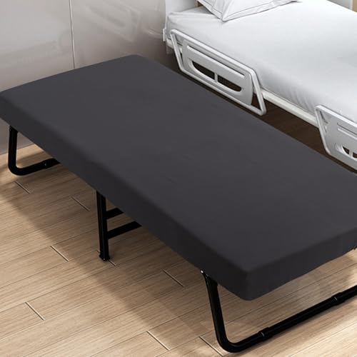 "Cot Sheets 31"" x 75"", Cot Size Sheet Camper RV Bunk Bed Sheets, Black - Ultra Soft & Breathable, Fitted for Narrow Twin Mattress/RVs Bunk/Guest Beds/Army Cots/Trifold Mattress/Travel Size Mattress"