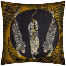 Paoletti Leopardis Trio Printed Outdoor Cushion Cover - Black/Gold - 50x50cm