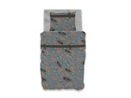 GEMITEX Cotton Bed Set, 100% Cotton, Breathable, Free of Harmful Substances, Certified Quality Standard 100 by OEKO-TEX Confidence in Textile, Single, G22/Grey, Designed in Italy