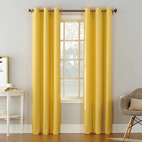 "No. 918 Montego 2-Pack Casual Textured Semi-Sheer Grommet Curtain Panel Pair 48"" x 63"""