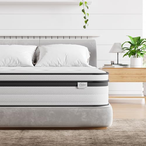 TeQsli King Size Mattress 5FT Gel Memory Foam Pocket Sprung Orthopedic Mattress Edge Support & Motion Isolation Spring Hybrid King Mattresses - Medium Firm Feel 150x200x22 cm