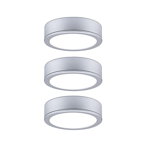 Paulmann 93092 LED furniture luminaire set Pukk round incl. 3x3.5W cabinet light chrome matt plastic 2700K