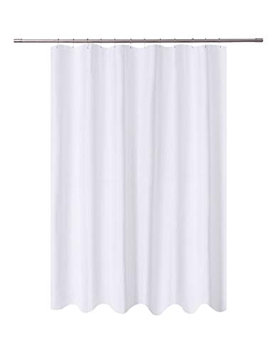 N&Y HOME Fabric Shower Curtain Liner White Extra Long 72 x 84 inch, Hotel Quality, Mildew Resistant, Washable, Water repellent, Spa Bathroom Curtains with Grommets