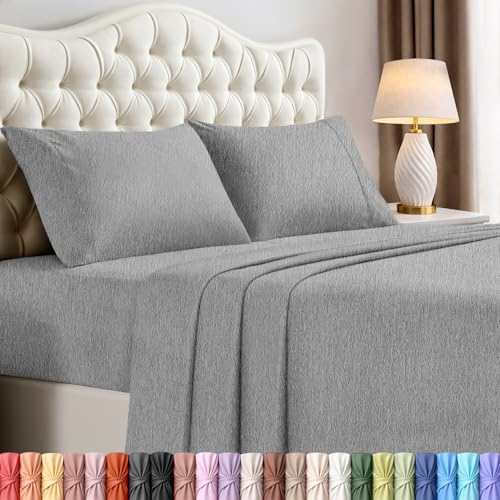 Utopia Bedding Queen Bed Sheets Set - 4 Piece Bedding - Brushed Microfiber - Shrinkage and Fade Resistant - Easy Care (Queen, Heather Grey)