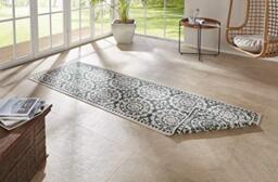 bougari Jardin Flat Weave Reversible Rug for Indoor and Outdoor Use, Green/Cream, 80 x 250 cm