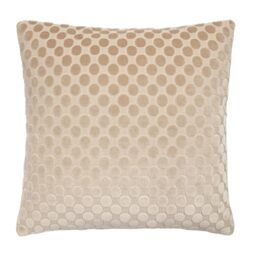 Soiree Velvet Cushion Cover, Jacquard Spots Pattern, Decorative Throw Pillow Cover, 1 Piece, 43 x 43 cm, Natural, 100% Polyester