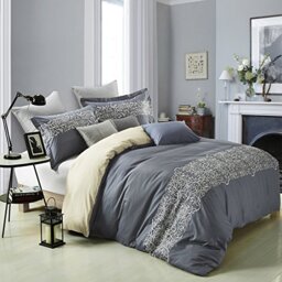 Superior Harrison 300 Thread Count Duvet Cover Set, Cotton, Blue, King