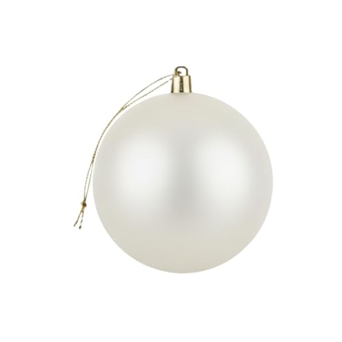 20cm Large White Bauble PVC Shatterproof Matt Finish Christmas Balls Ornament - Festive Xmas Tree Hanging Decorations, Round Ornament for Holiday Home Decor