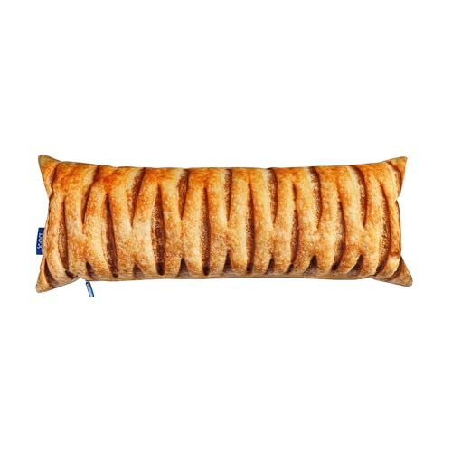 icon Greggs Vegan Roll Bolster Cushion, 78cm x 30cm, Water Resistant, Indoor Outdoor Cushions Filled, Novelty Gifts, Vegan Gifts, Uni Room Essentials