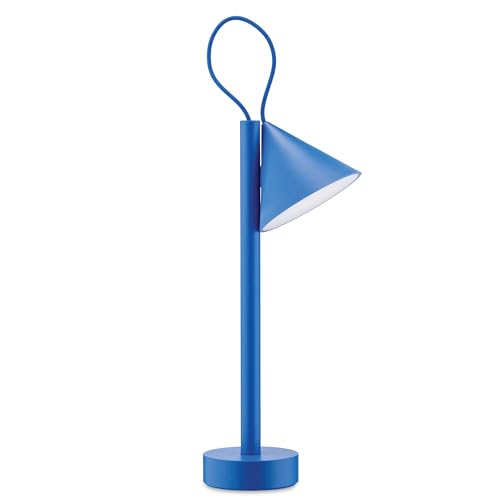 Alessi Tsumiki ME01 DAZ, Magnetic Portable Lamp, Rechargeable Battery with USB-C Cable, in Metal and Thermoplastic Resin, 3.5W 5V LED Light, Blue
