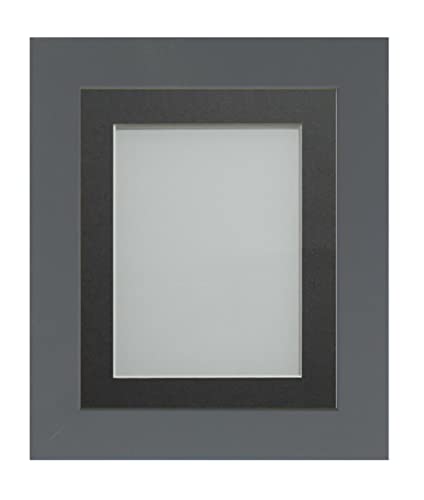 Frame Company Watson Grey Picture Photo Frame fitted with Perspex, 7x5 inch with Grey Mount for image size 5x3 inch