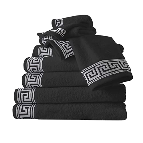 GC GAVENO CAVAILIA Extra Large Bath Sheet 500 gsm - 2 Pack Ringspun Cotton Towel For Bathroom - Highly Absorbent Towel Set - Washable Greek Towels - Charcoal - 80X170