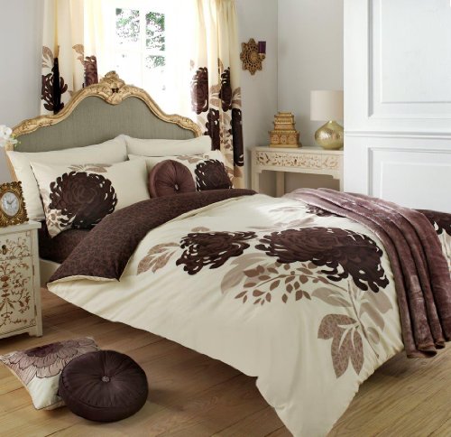 Gaveno Cavailia Kew Luxurious Bed Set with Duvet Cover and Pillow Cases, Polyester-Cotton, Double-Cream/Natural