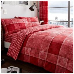 GC GAVENO CAVAILIA Geometric Duvet Cover - Reversible SuperKing Bedding Set With Pillowcases - Bed Cover - Polycotton Soft Comforter Cover (260x220 cm) - Red