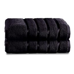 GC GAVENO CAVAILIA 500 GSM Luxury Bath Sheets, Extra Absorbent Premium Quality 2PK Large 100% Cotton Towels, Black, 2PK