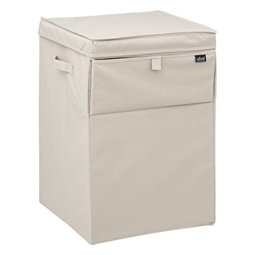 Linen Basket 65 L Stack, Beige Linen
