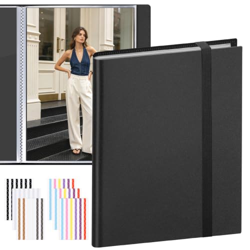 Alyvisun Scrapbook Photo Album 48 Page, Clear Sleeve Photo Book,30.5x21.5cm - Personalised Memory Book Self Adhesive, A4 Scrapbook DIY with PU Hardcover for Wedding, Anniversary, Baby, Family, Travel