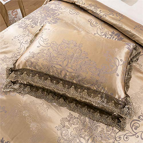 Teinopalpus Satin Pillowcases King Size Set of 2 - Gold Sateen Pillow Cases for Hair and Skin 36 x 20 inches,Satin Pillow Covers 2 Pack with Envelope Closure