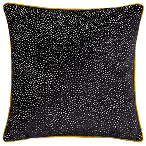 Paoletti Estelle Polyester Filled Cushion, Black/Gold, Square