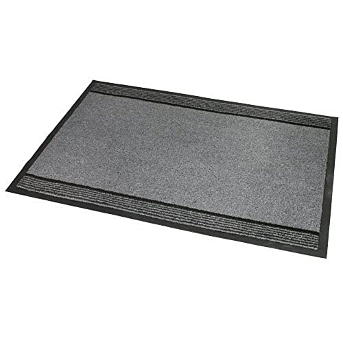 JVL Miracle Grey with Charcoal Stripes Barrier Mat, 40 x 60 cm