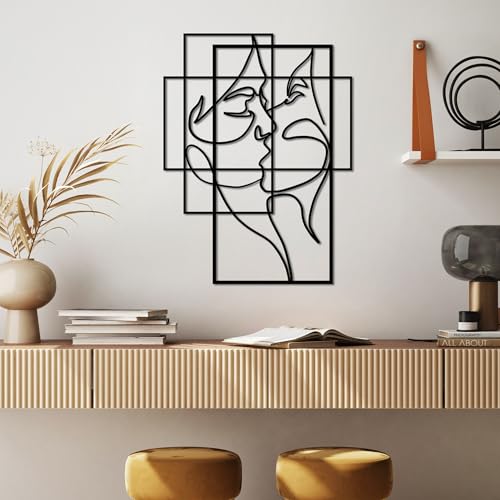 Stylish Black Decorative Metal Wall Accessory, 70 x 52 cm, 100% Metal (1.5 mm Thick), Easy Wall Mounting, Perfect for Modern Home Decor