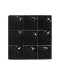 WeRChristmas Set of 25 Black Velvet Christmas Baubles, 6cm & 8cm