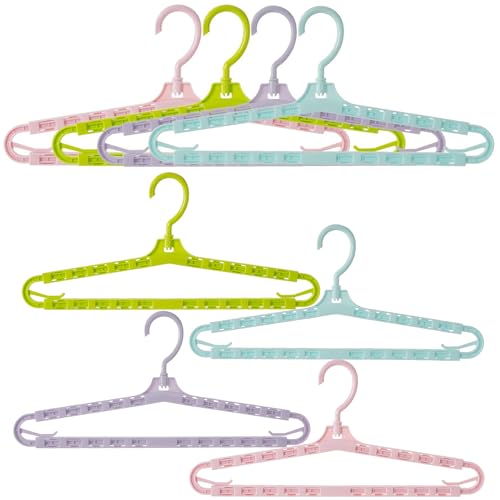 "Extra Large Hangers Big Clothes Hangers Enlarge Adjustable Shoulder 16.4""-27.2"" Drying Hanger 4 Pack Sturdy Hangers for Wide Polos Tops Cardigans Quilt Bath Towel Big and Tall Shirts 4 Colors Hanger"