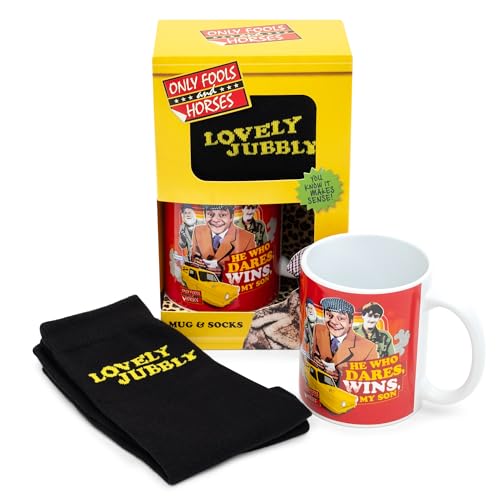 Only Fools and Horses Mug & Socks Gift Set, Lovely Jubbly - Officially Licensed, Novelty Gifts, Dad, Boyfriend, Men, Women, Birthday Presents, Christmas