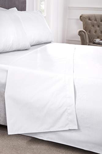 Emma Barclay 180 Thread Count Percale Fitted Sheet in White - Bunk Bed