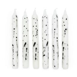Paint Splatter Design Table Candles in Gift Box Set of Six