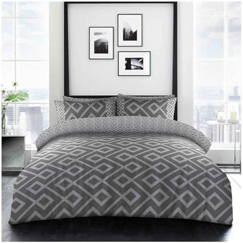 GC GAVENO CAVAILIA Complete Bed Set Double Duvet Cover With Fitted Sheet - 4 Piece Bedding Set - Quilt Cover + Bed Sheet + 2 Pillow Cases