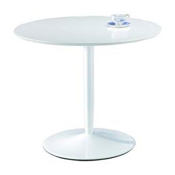 ASPECT JAKOB 4 Seater Round Dining Wooden Top and Metal Base (Table White), 90 diameter x74(H) cm, DT08W