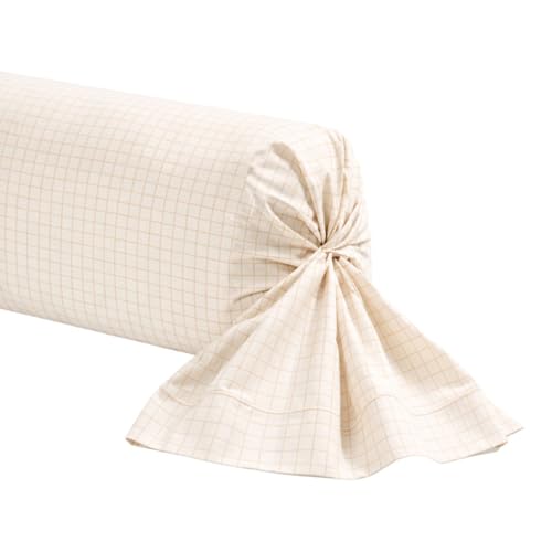 A Demain, Printed Cotton and Lyocell Bolster Pillow Case, Frida, 85 x 185 cm, Brown