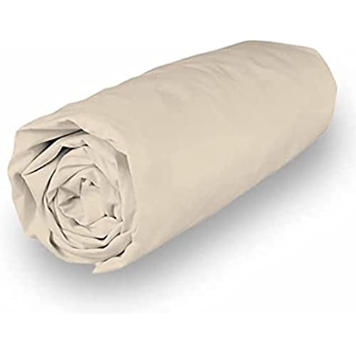Soleil d'Ocre Notated Fitted Sheet, Cotton, ECRU 140 x 190 cm