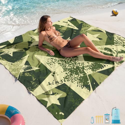 Famstar Beach Blanket Sandproof Waterproof 78''??81''1-5 Adults Oversized,Compact Lightweight Durable Beach Mat for Travel Camping Hiking Picnic Blanket