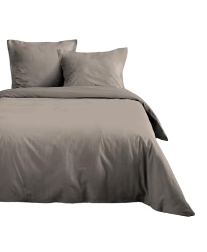 Lovely Casa - Duvet cover – Size 200 x 200 cm – 100% Oeko-Tex certified cotton – Linen colour – Eden model – Soft and comfortable – Ideal for standard double bed – Unisex