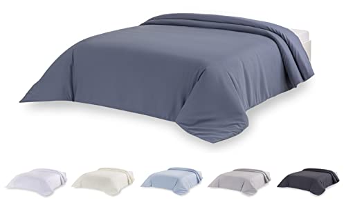 Todocama Microfibre duvet cover for extra soft feel (grey blue, for beds measuring 105/120-180 x 220 cm).