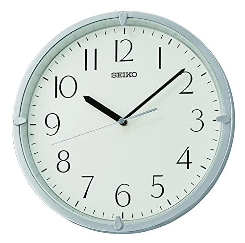 Seiko Kuota Wall Clock, Silver, 12 x 1.65 x 12 Inches