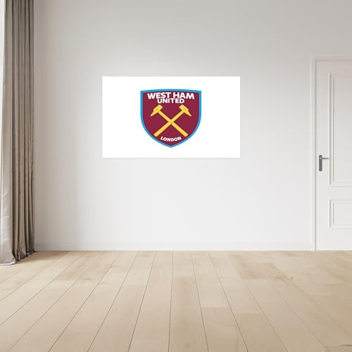 Licensed Decor West Ham United FC Vinyl Wall Stickers - Large (130cm (w) x 80cm (h) - Colour Crest on White