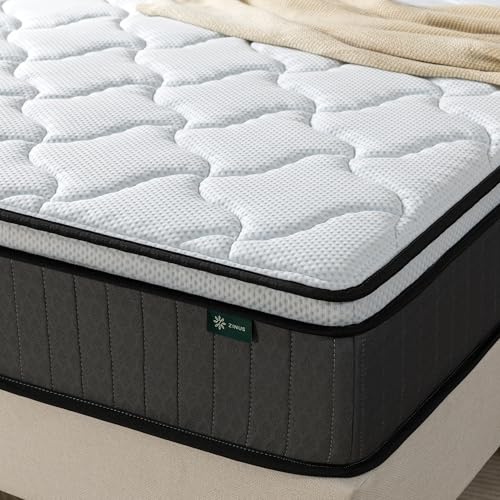 Zinus 3ft Single Mattress Memory Foam and Pocket Spring - (90 x 190 cm) - 10'' Height - Tight Top - Medium Firm - Recycled Padding - Hypoallergenic and Breathable - OEKO-TEX Certified - Designed in UK