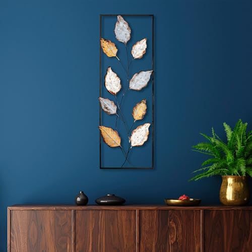 Handmade Decorative Metal Wall Accessory, 32 x 90 cm, 100% Metal (1.5 mm), Unique Hand-Painted Design, Perfect for Home Decor and Personal Touch