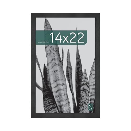 MCS Studio Gallery 14x22 Poster Frame Black Woodgrain, Vertical & Horizontal Wall Hanging Large Picture Frame for Photos, Posters & Art Prints (1-Pack)