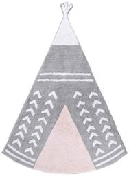 Aratextil Arizona Children's Rug, Cotton, Grey/Pink, 120 x 160 x 30 cm